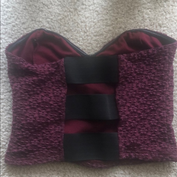 Magenta/Purple tube top with open elastic back - Picture 2 of 3